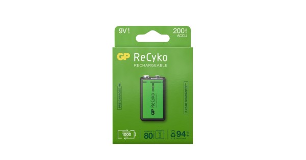 Rechargeable batterie 9V 200mAh NiMH, GP 